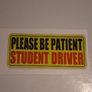 Please Be Patient Student Driver Reflective Sticker - Yellow/Black/Orange 3 Pack